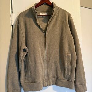 Banana Republic Heather Gray Zip Up Sweater (100% Cotton)